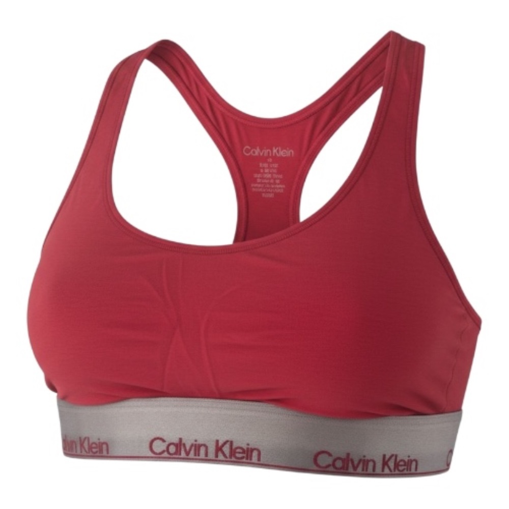 Calvin Klein 2-Pack Sports Bras-Red & Nude Racerback Cotton Stretch - NWB - Picture 3 of 4